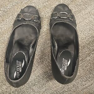 Aerosoles Black Slip-On Loafers with Decorative Buckle